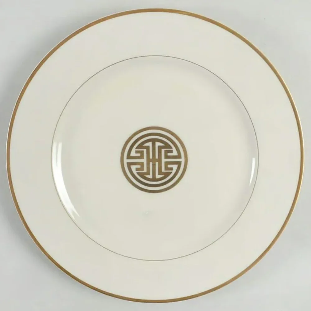 Fitz & Floyd vintage Gold Mandarin Crest dinner plate, cup, saucer set Japan